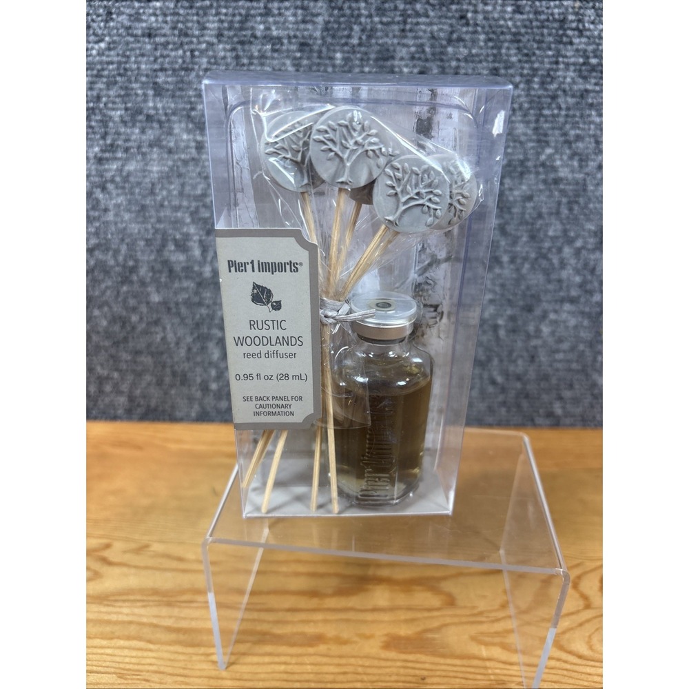 Pier‎ 1~Mini Reed Diffuser Oil Set~Home Fragrance "Rustic Woodlands" .95oz